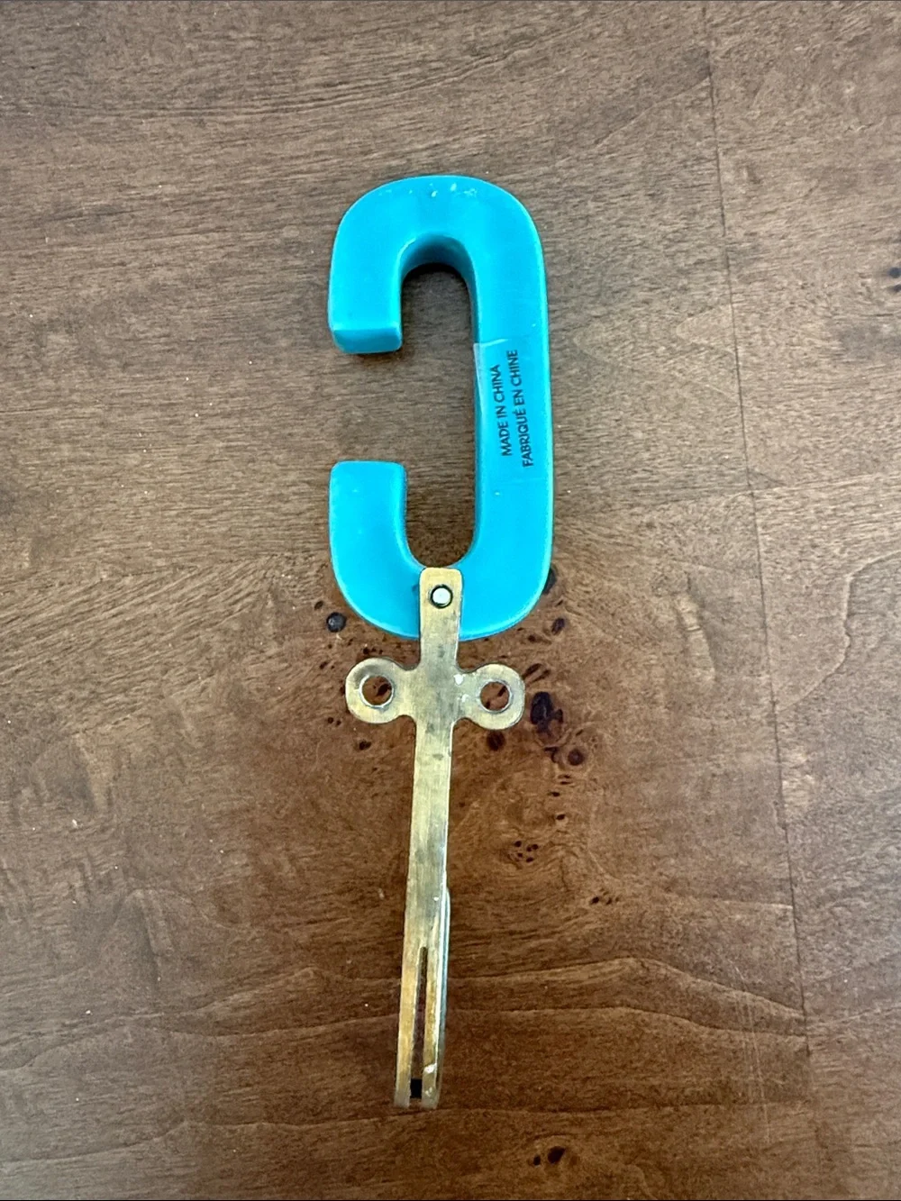 Anthropologie Decorative Letter C Wall Hook in Blue-Green Floral